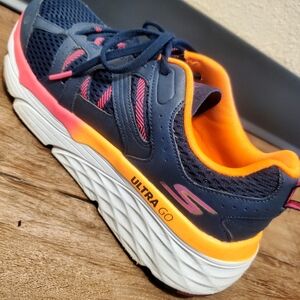 Skechers Max Cushioning Elite Athletic Shoes 128137 Navy/Pink Size 8.5